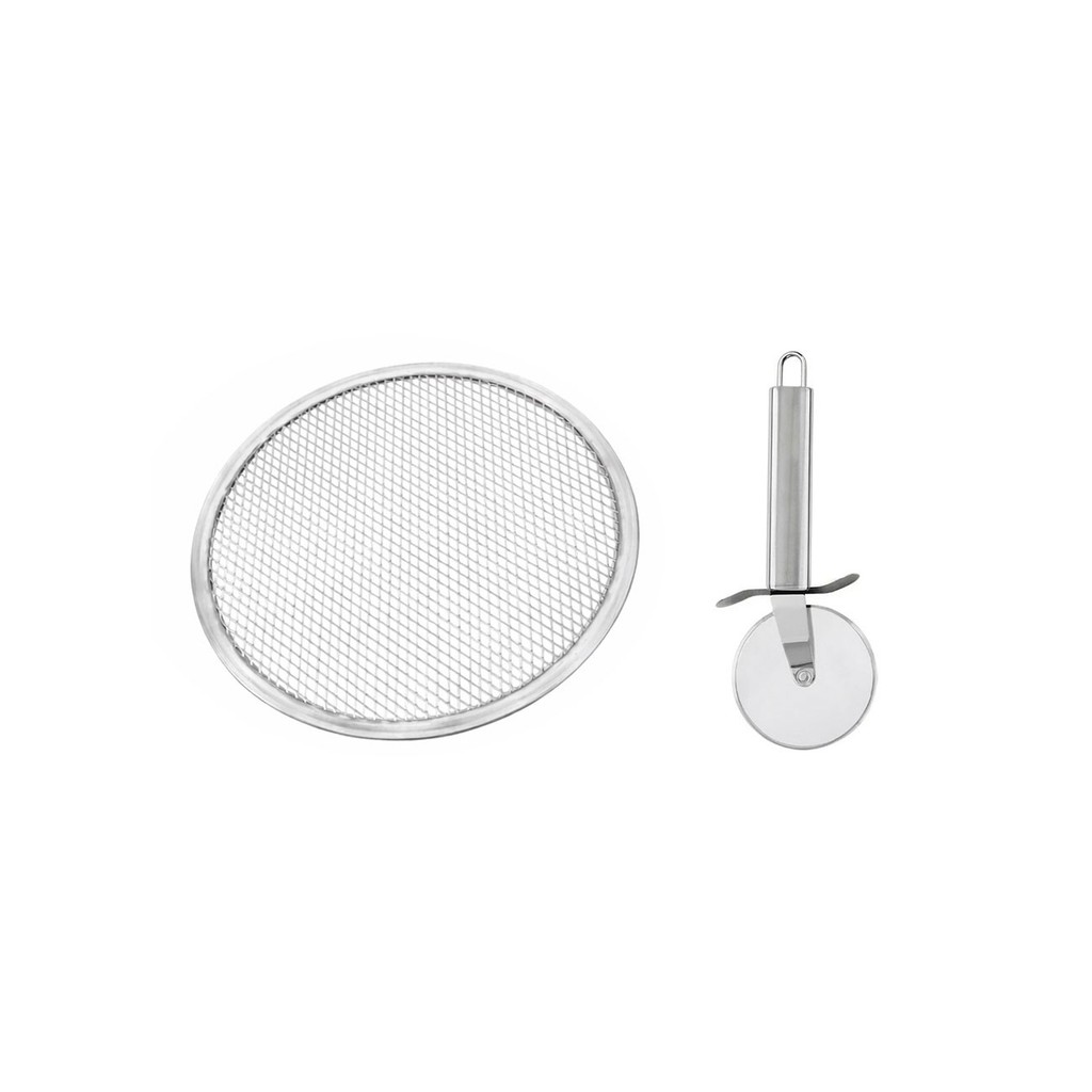 Tela para Pizza Pequena Perfurada Cortador Inox Cozinha 2un