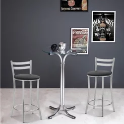 Conjunto 2 Banquetas Média 18 Preto