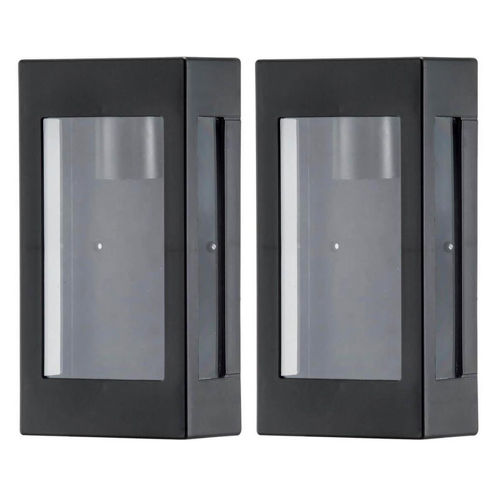 Kit 2 Arandelas Externas Prime Pretas Luminárias de Parede Bivolt Jardim Fachada Dital