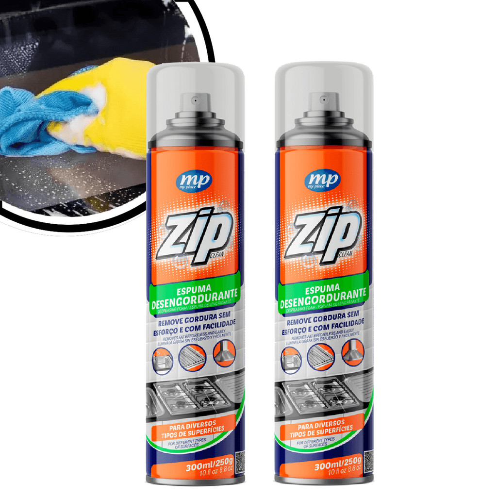 Imagem KIT 2 SPRAYS ESPUMA DESENGORDURANTE ZIP 300ML MY PLACE 