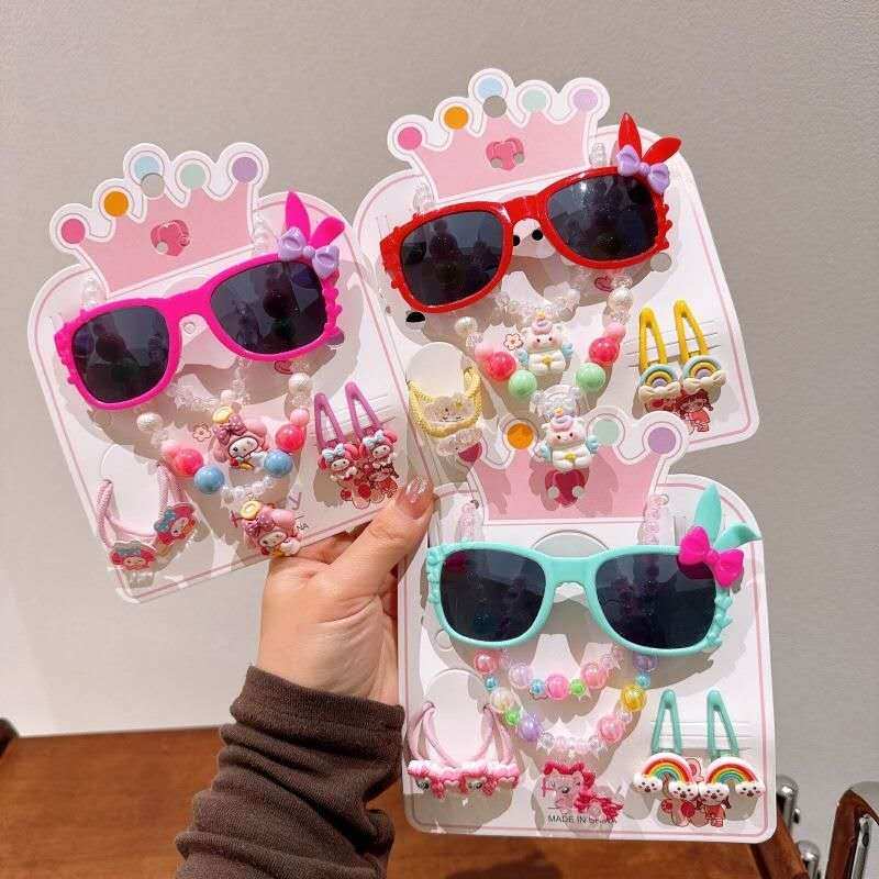 Kit 3-6 Pçs Óculos Presilhas Laços e Acessórios Infantil Presente de Aniversário e Dia das Crianças