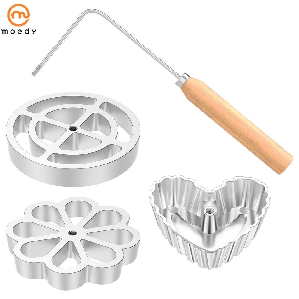 4 Pçs Bunuelos Molde De Liga Alumínio Roseta Moldes Fritar Com Alça Aparafusada Fabricante Para Cozinhar SHOPSKC5774