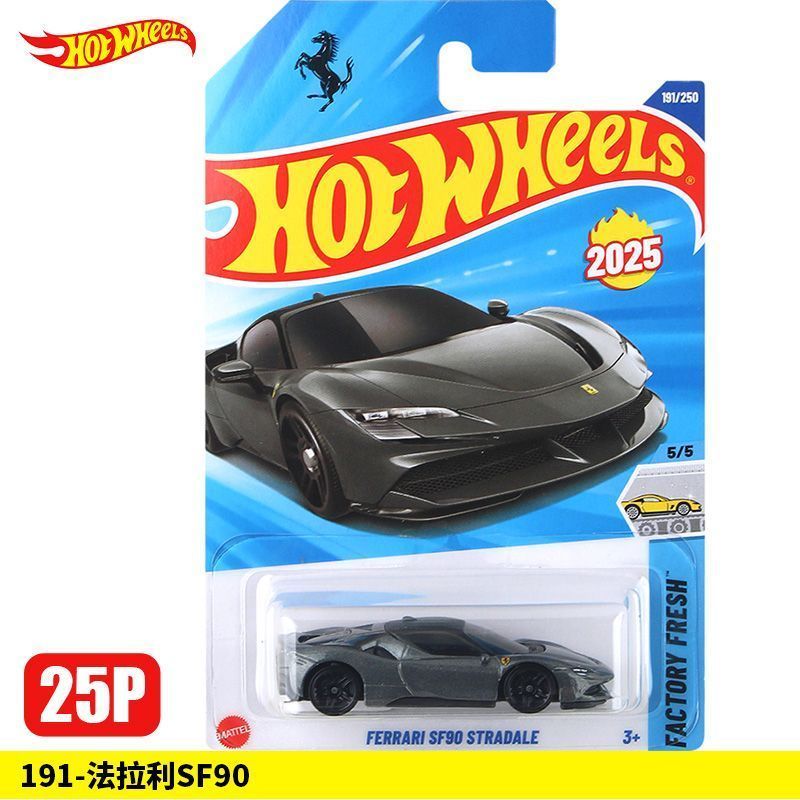 hot wheels [Hot Wheels] Carro de liga 25P Ferrari SF90 BMW M3 Benz Ford Mustang Lamborghini Carro de brinquedo