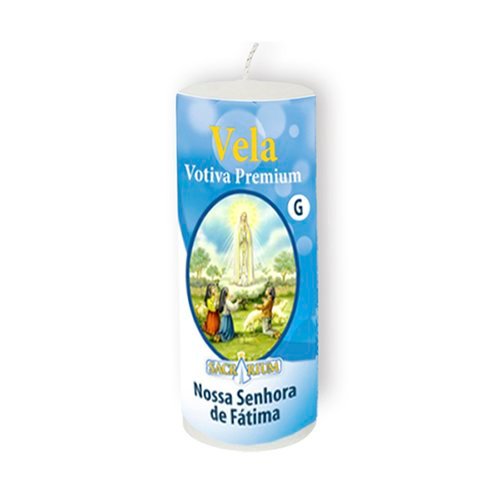 Vela Votiva Grande 330 g Nossa Senhora de Fátima 7 dias