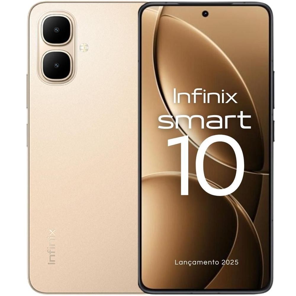 Celular Infinix Smart 10 4.5G 128GB NFC 8GB RAM Total Bateria 5000mAh Para Rotina Intensa