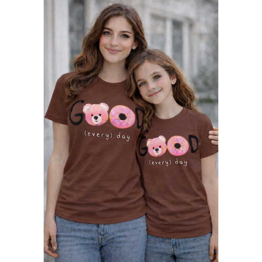 Camiseta Camisa Kit mãe e filha Camisa Estampa GOOD Every Day Blusa GOOD 100% Algodão