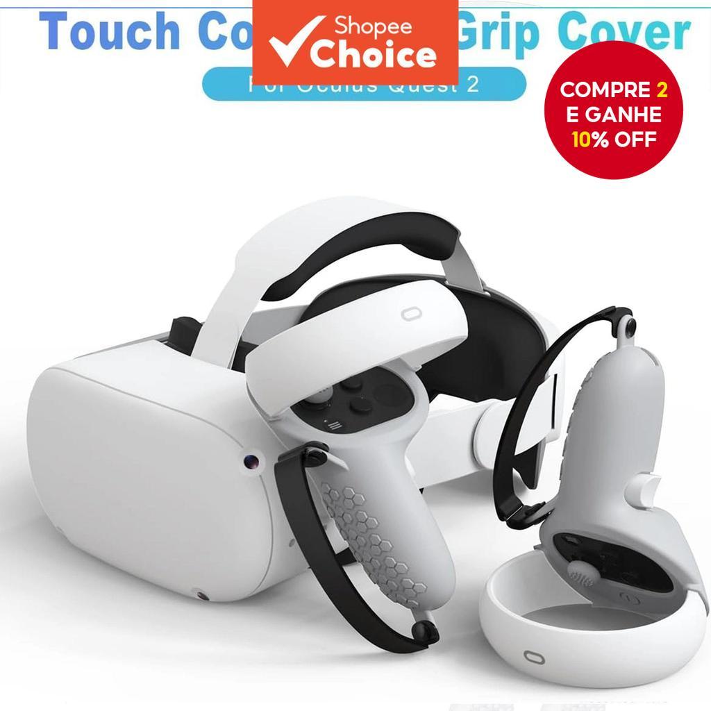 Grip Controlador Antiderrapante para Oculus Meta Quest 2 1Pair Gray VR Touch em Oferta na Shopee