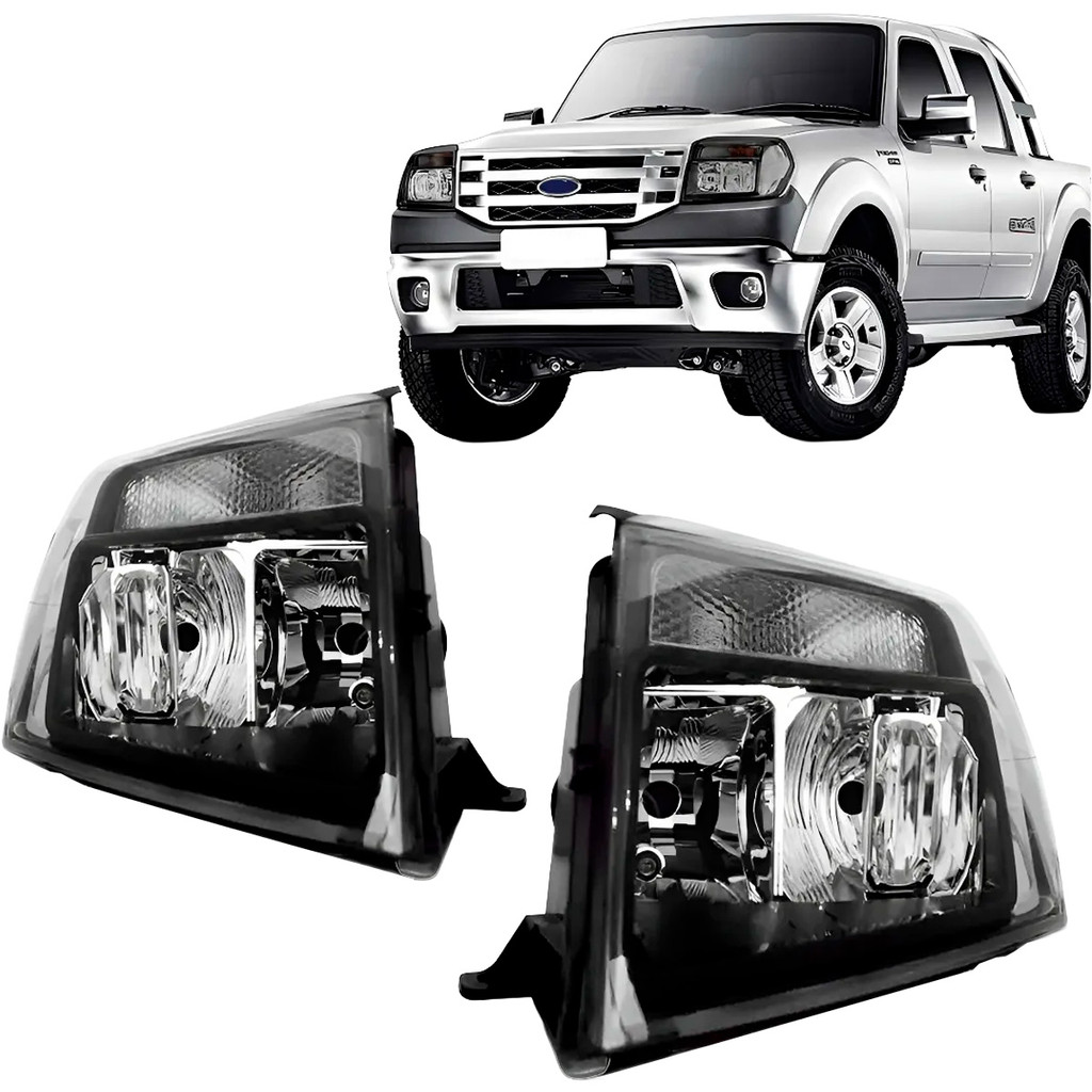 Farol Ranger 2010 2011 2012 Foco Duplo Máscara Negra