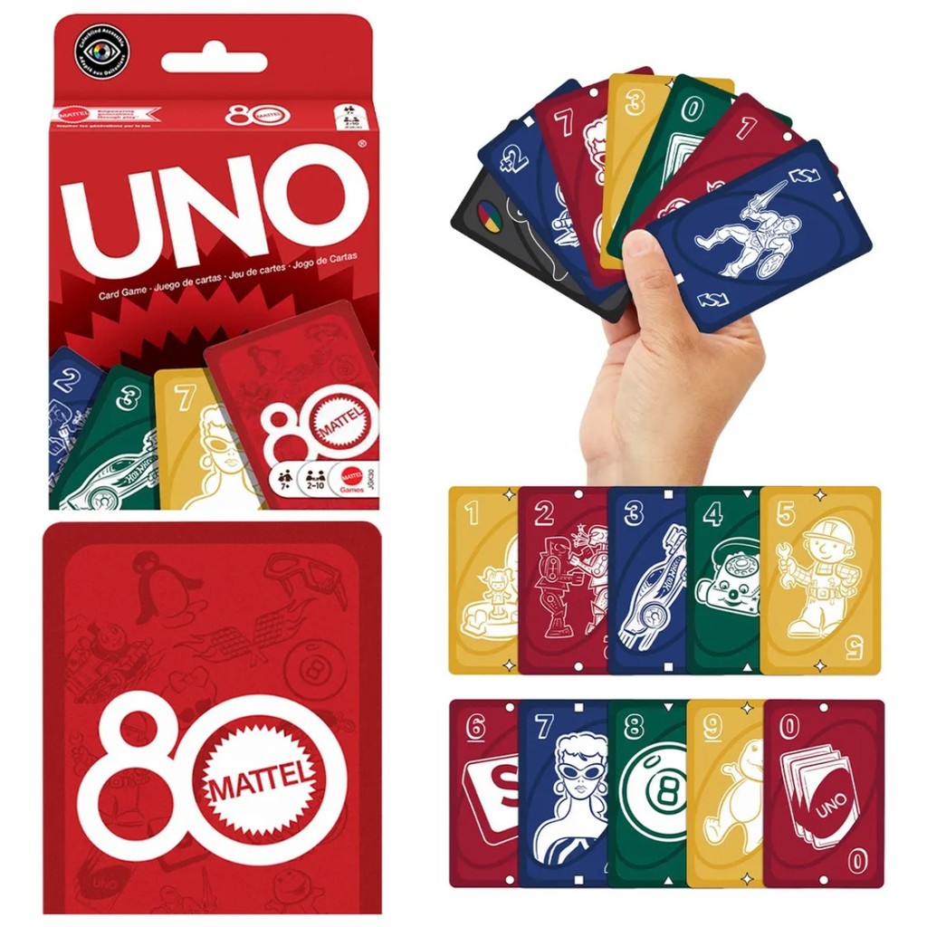 Jogo De Cartas Uno 112 Cartas Aniversario 80 Anos JGK30 - Mattel