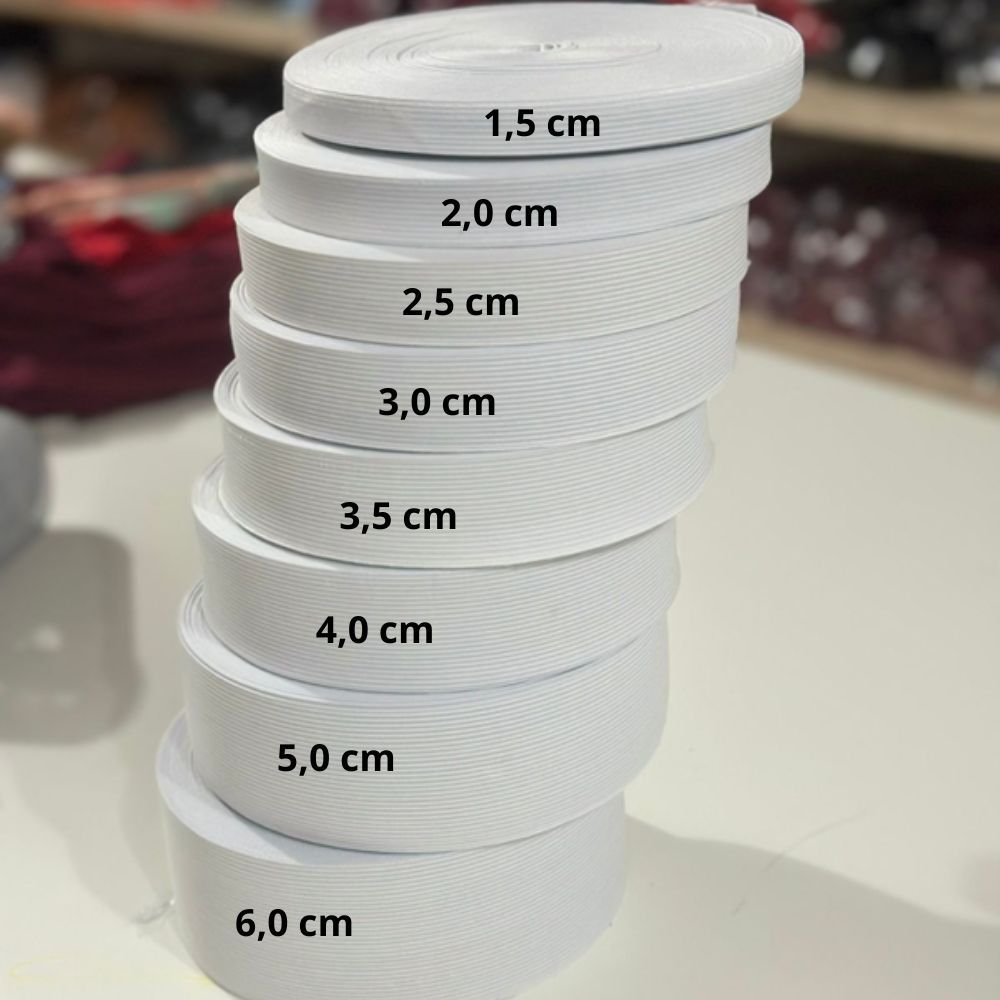 Elástico de embutir costura -  1.0/ 1.5/ 2.0/ 2.5/ 3.0/ 3.5/ 4.0/ 5.0/ 6.0 em Oferta na Shopee