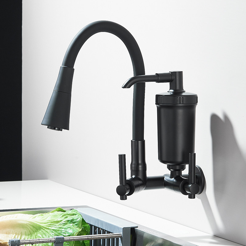 Torneira Gourmet Com Filtro Cozinha Luxo Parede Com Bocal Flexível 1/4 De Volta em Oferta na Shopee