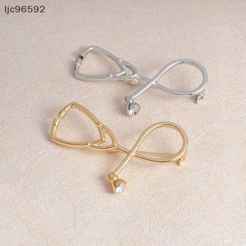 [ljc] Moda Criativa Broche De Estetoscópio Médico Alfinete De Lapela De Metal Mochila Bolsa De Roupas Sapatos Crachá Joi