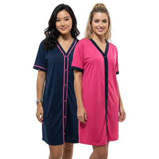 Kit 2 Camisolas Femininas Estilo Americano com Botões para Dormir Confortável à Noite em Oferta na Shopee