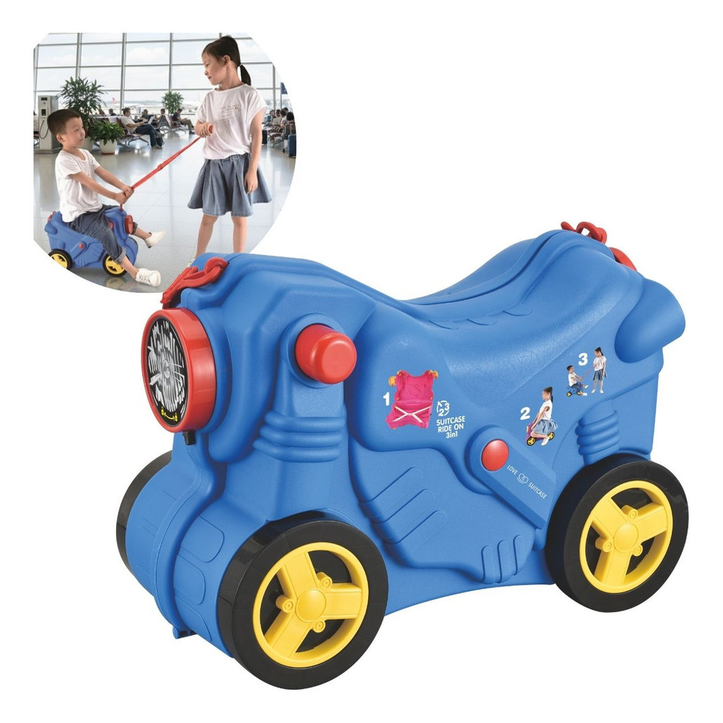 Mala Infantil Carrinho Viagem 2 em 1 Azul Importway Pode Sentar e Ser Puxada Ideal Para Viagens Mais Divertidas em Oferta na Shopee