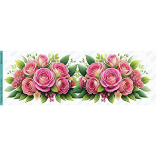1113 - Decalque Fácil Barrado - Floral Rosa em Oferta na Shopee
