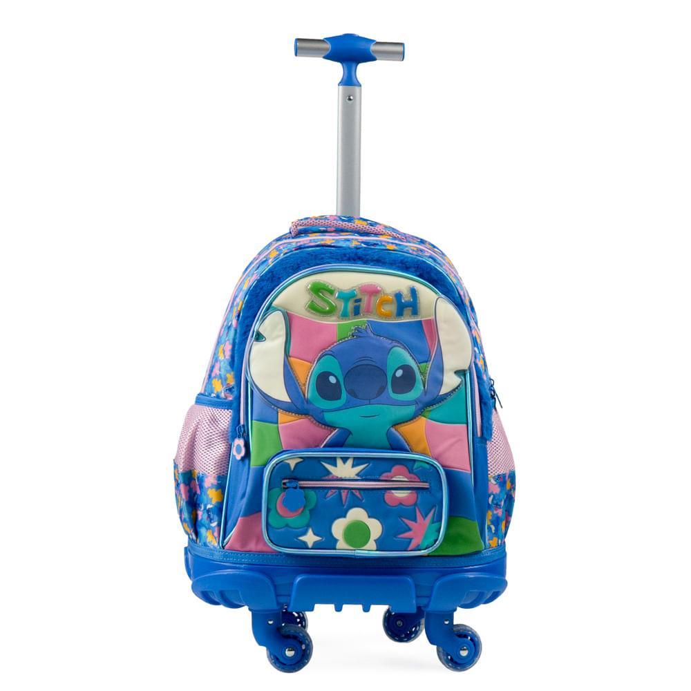 Mochila de 4 Rodinhas Infantil Feminina Stitch Azul em Oferta na Shopee