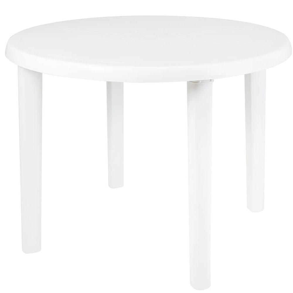 Mesa Redonda de Plástico Mor, Branca
