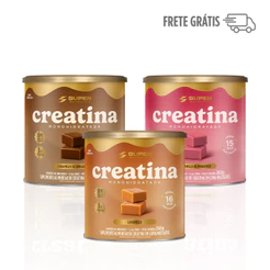 Caramelos de Creatina | Combo 3 Latas (Caramelo, Brigadeiro e Morango)