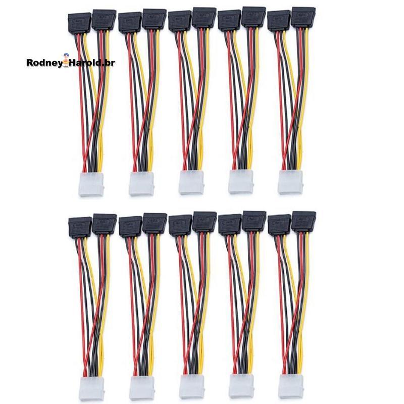 [Entrega Rápida R] 10 Unidades Adaptador Para Laptop 4 Pinos IDE 2 Serial SATA Y Divisor Cabo De Alimentação De Disco Rí