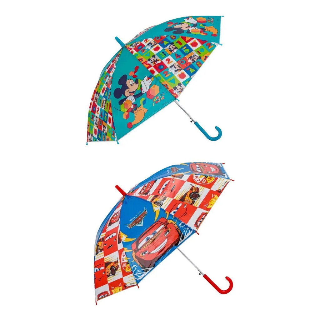 Kit 02 Guardas-chuva Infantil Carros Mickey