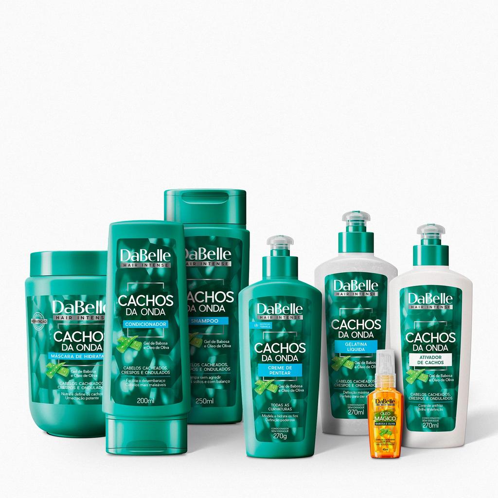 Kit Cachos da Onda Máscara 800g Dabelle Cabelo - 7 Produtos