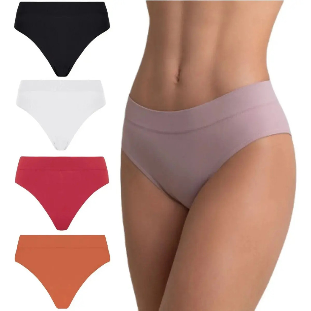 Kit 5 Calcinhas Loba Biquini Sem Costura Microfibra Maciez