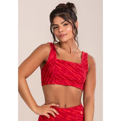 TOP FITNESS FEMININO EUPHORIA COM DECOTE RETO ESTAMPA DLK