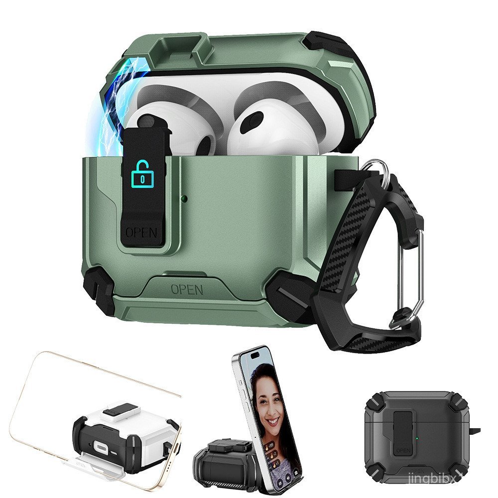 Capa protetora para AirPods 4, suporte para celular de 3ª geração, capa para fones de ouvido, capa pop-up para AirPods P
