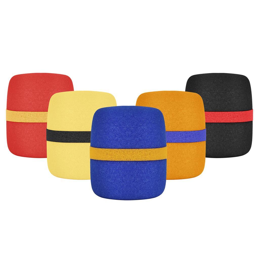 Doplay-BR ERYUE Capa para microfone, 5 pacotes de espuma grossa, microfone portátil, esponja colorida para karaokê, DJ,