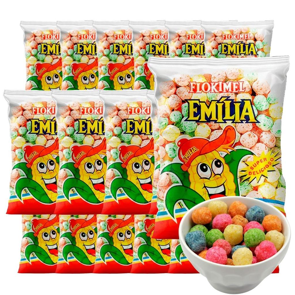 Pipoca Doce Colorida 10g Flokimel Emília Pacote 50 Un Tutti Frutti  Lembrancinhas Kit Festa Infantil