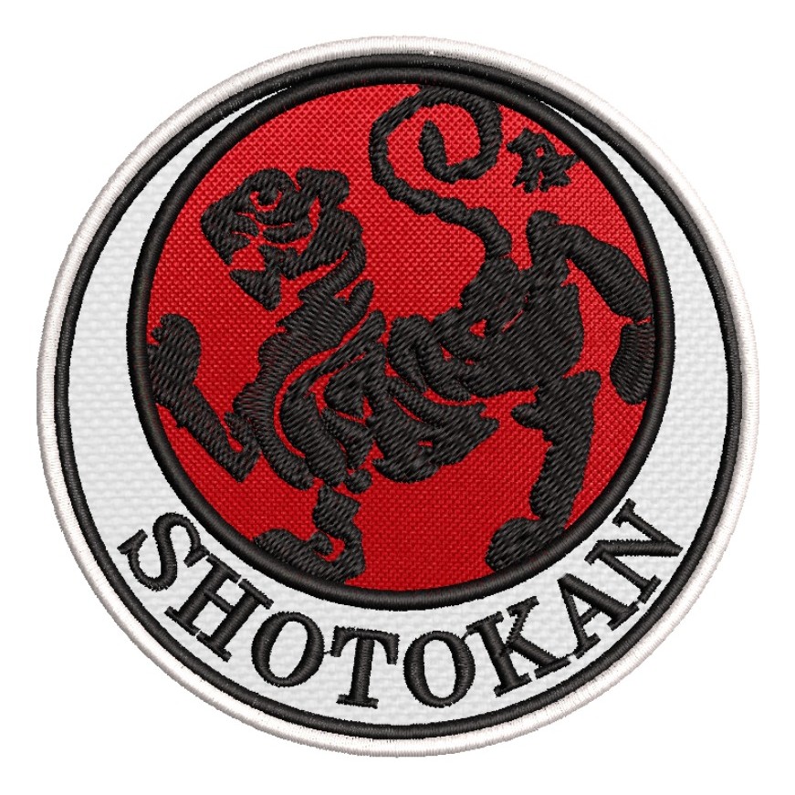 Patch Bordado Karatê shotokan Tigre 10cm