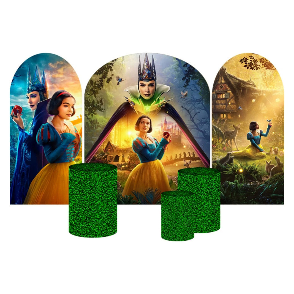 3 PAINÉIS ROMANOS + TRIO CAPAS CLD TECIDO SUBL. Branca de neve Snow white