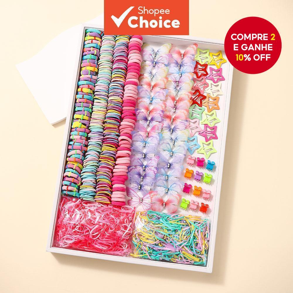 881 Pçs Grampos De Cabelo Conjunto Com Laços Borboleta Clipes Estrela BB Garras Para Mulheres Meninas Bonito Estilo Doce