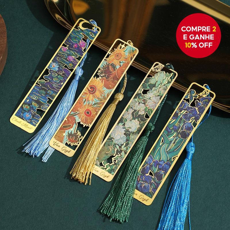 Marcador De Metal Floral Vintage LovelyCraft | Design Bronzeador Oco Com Borla Presente Ideal Para Livro em Oferta na Shopee