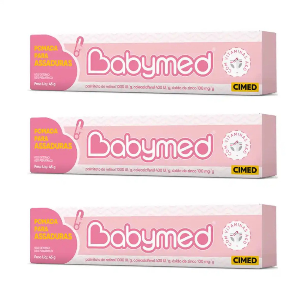 Kit 3 Pomadas Babymed Para Assadura Menina 45g