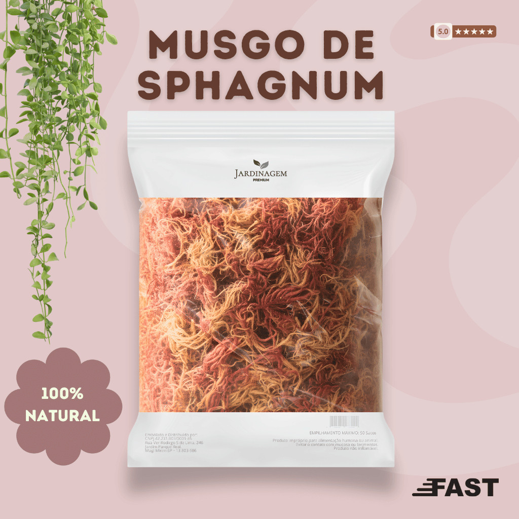 Musgo Sphagnum 600g (20Lts) para Orquídeas, Suculentas, Jardinagem, Substrato e Retenção de Umidade em Oferta na Shopee