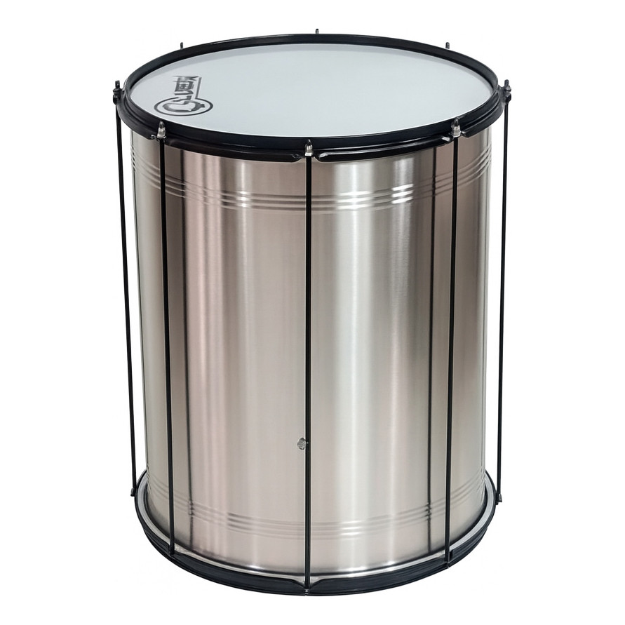 Surdo Luen Chapa Escovada 60 X 16  Pele Leitosa Aro Preto Pr