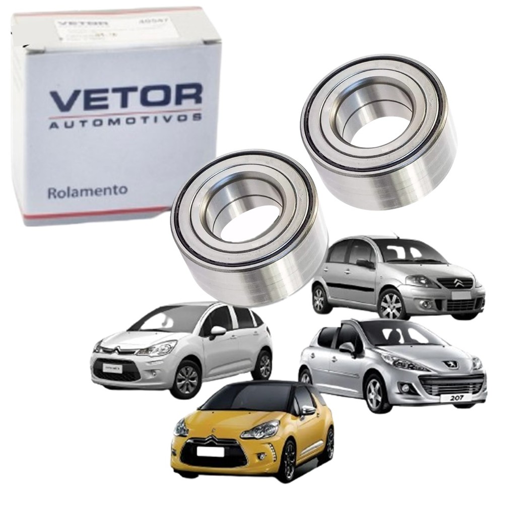 2 Rolamentos Roda Dianteira 106 206 207 C3 Xsara S/Abs