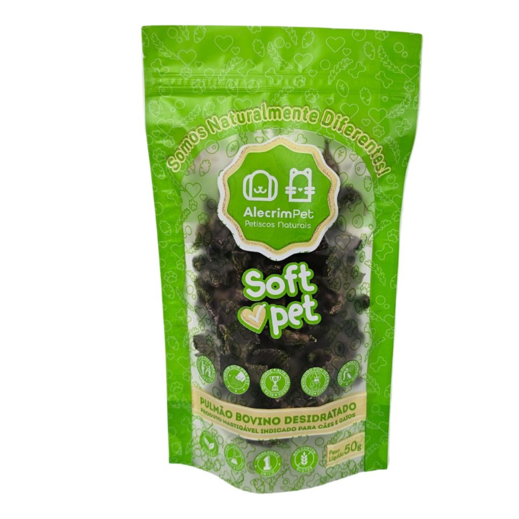 Soft Pet Pulmão Bovino Desidratado Alecrim Pet