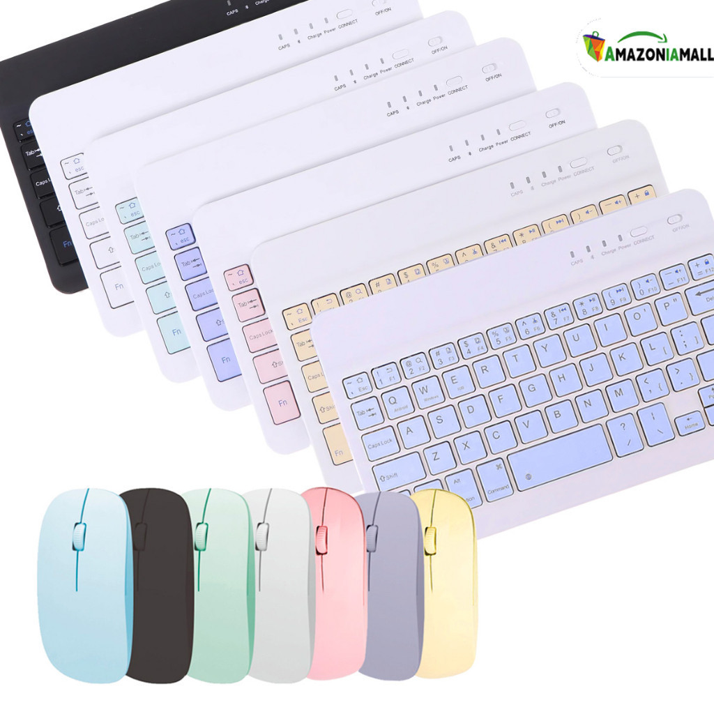 Adequado para Tablets e Laptops iPad com teclados sem fio Bluetooth Macaron Color e Kits de teclado