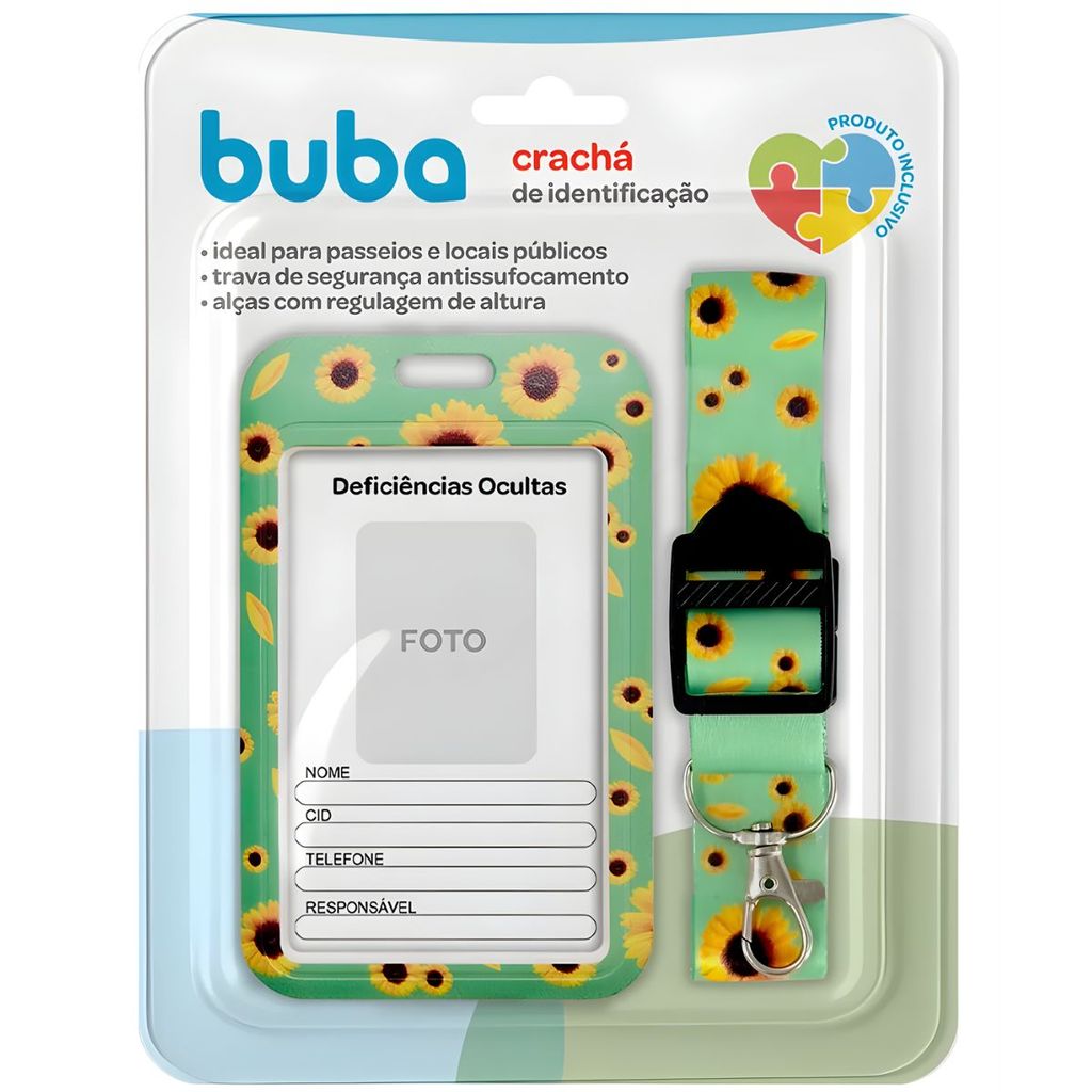 Crachá de Identificação Deficiências Ocultas Girassol 21110 - Buba em Oferta na Shopee
