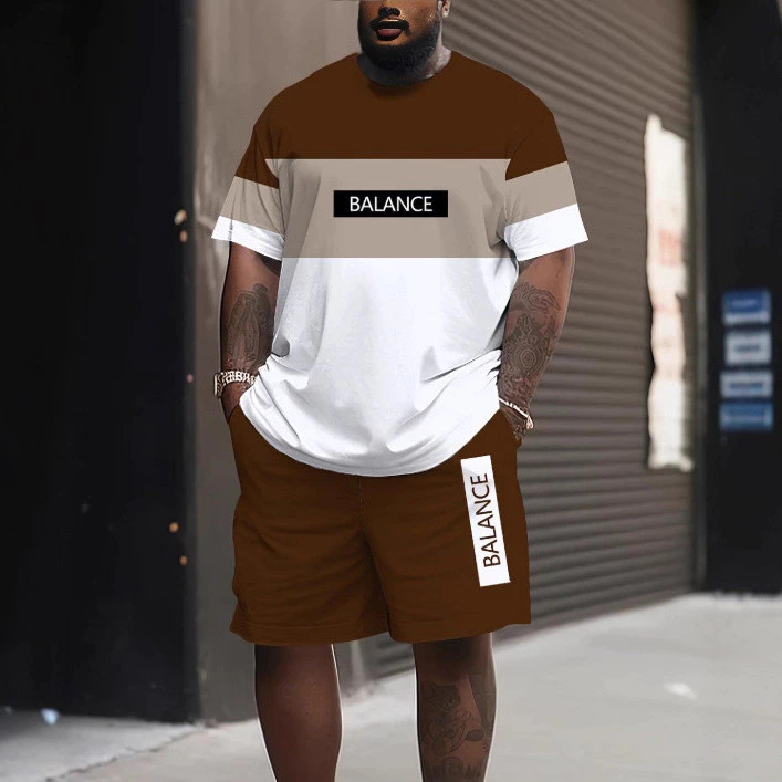 Conjunto De Shorts Largos Masculinos Estilo Europeu E Americano , Camiseta Masculina De Manga Curta De Verão