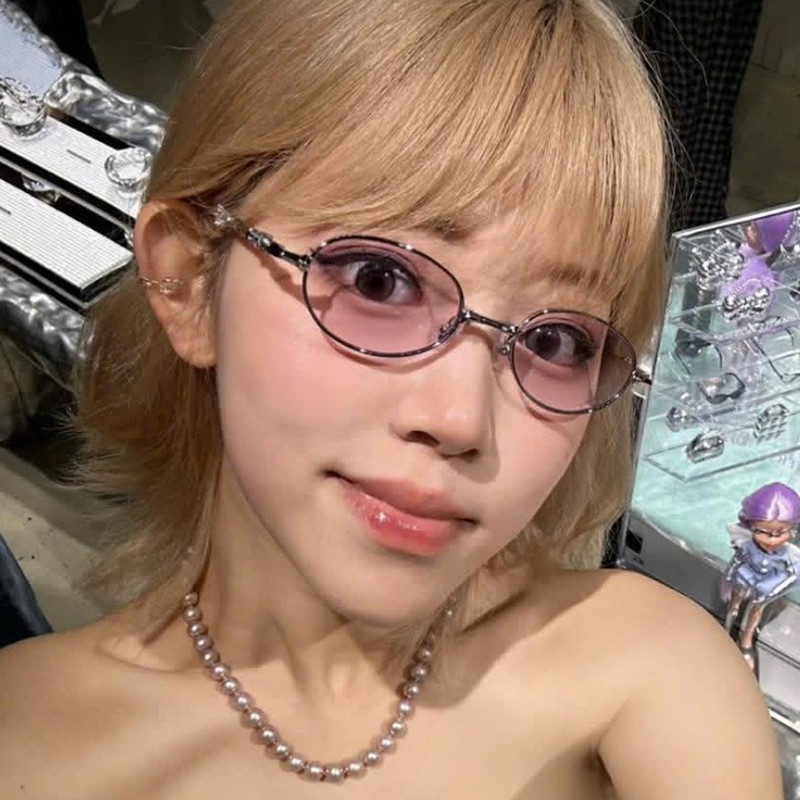 Óculos de sol de Metal dobrável estilo versão coreana óculos de sol cravejados de diamantes moda rua tiro óculos de sol 