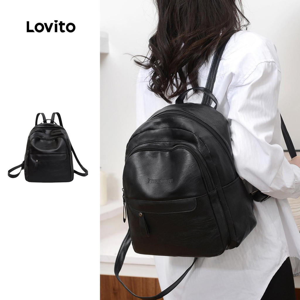 Lovito Bolsa De Viagem Casual Lisa De Grande Capacidade Mochila Multifuncional Simples E Elegante Para Mulheres LFA60223 em Oferta na Shopee