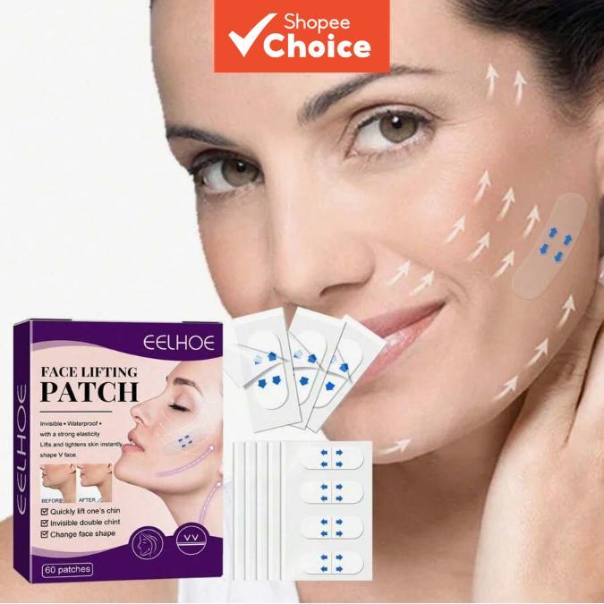 Patches De Lifting Facial : 60 Unidades De Fita Em Formato De V À Prova D'água E Respirável em Oferta na Shopee
