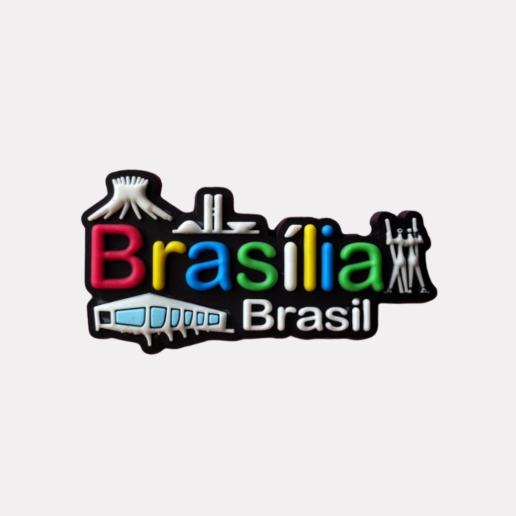 Ímã Brasília DF Letreiro - Imã de Geladeira Emborrachado