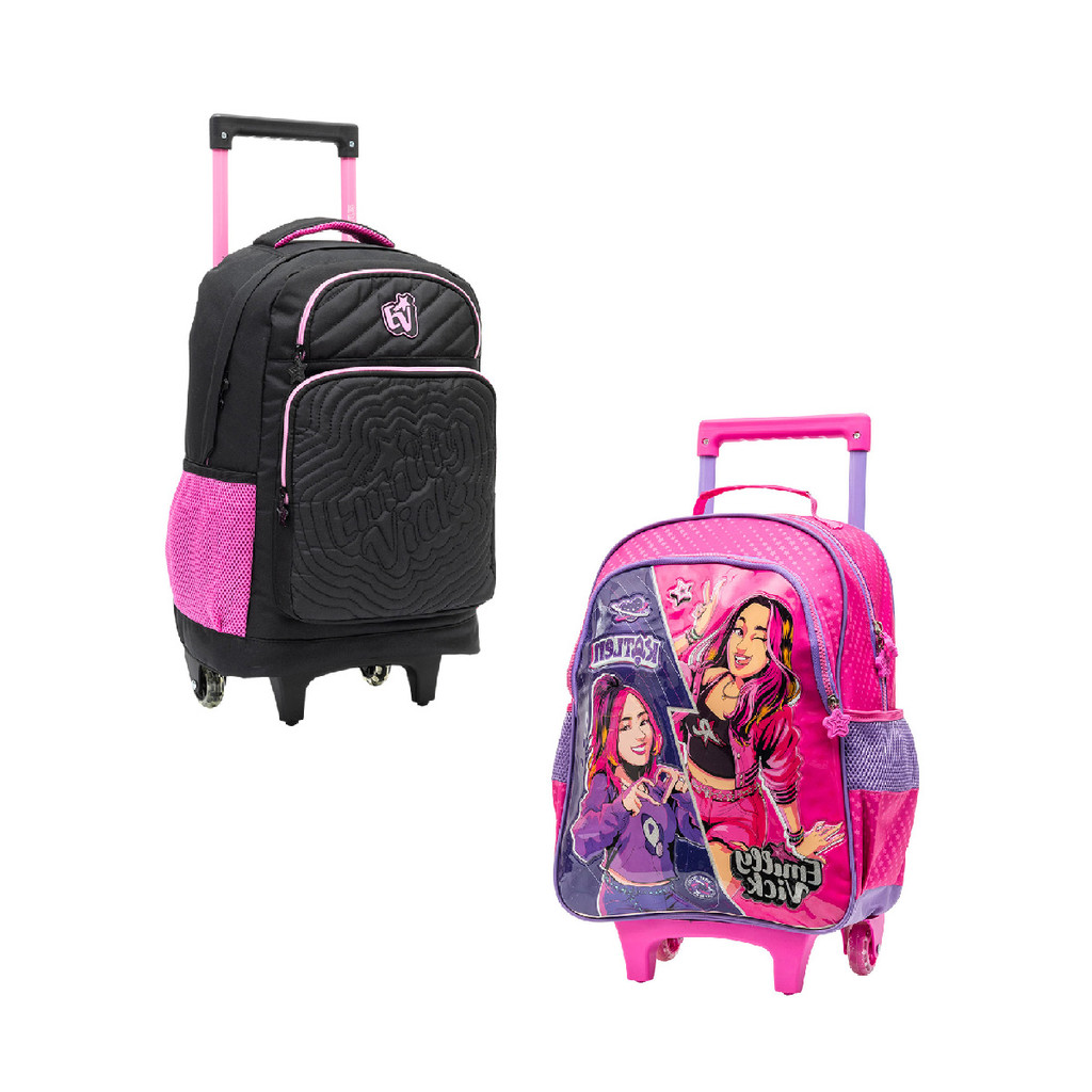 Mochila Escolar Com Rodinhas Emilly Vick Infantil em Oferta na Shopee