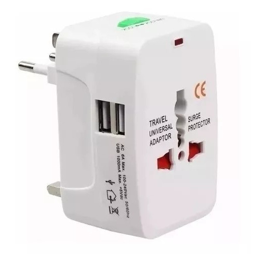 Imagem Adaptador De Tomada Universal Com 2 Entradasd Usb