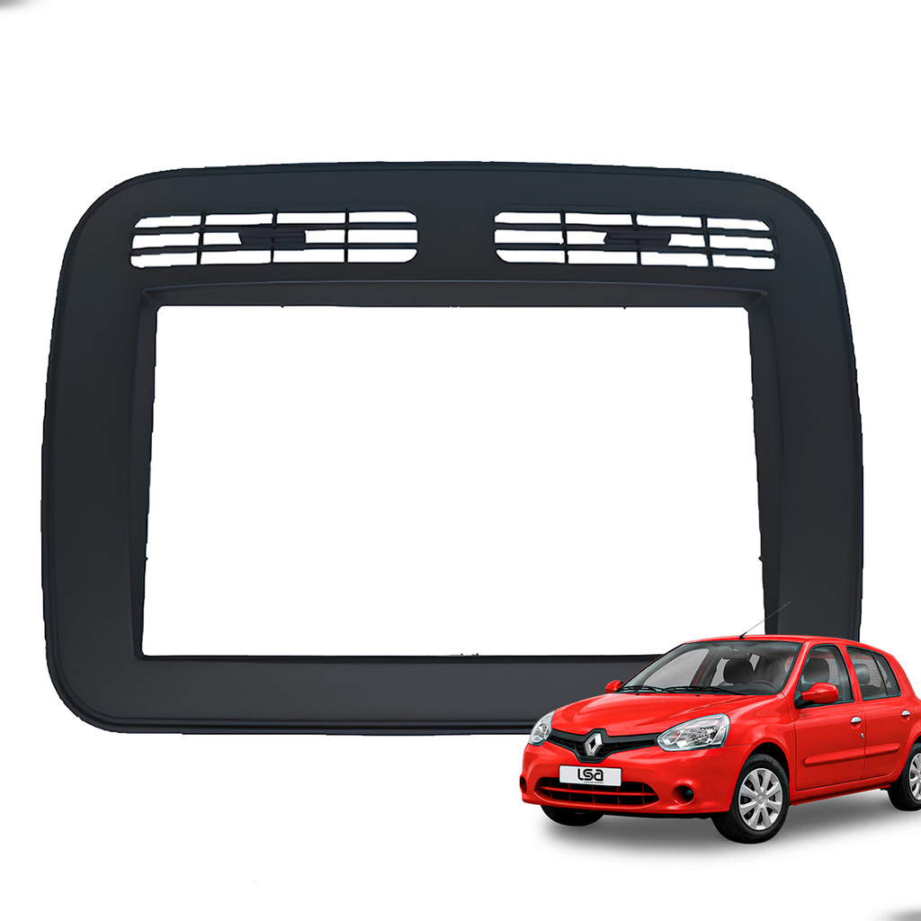 Moldura Automotiva 7 Polegadas MP5 Fiamon Renault Clio 1998-2016 Cor Preta Alta Resistência e Encaixe de Fábrica