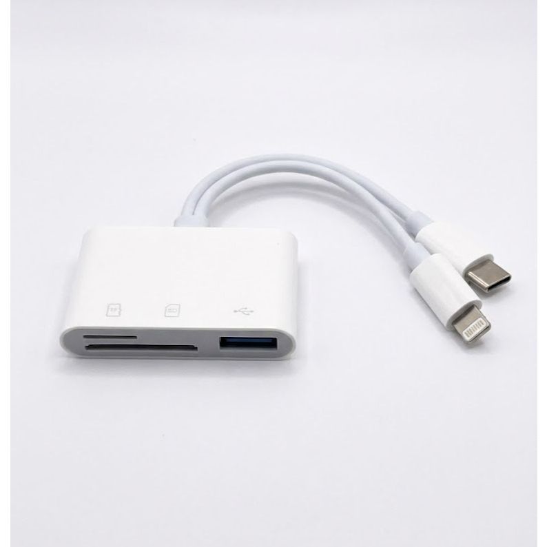 Adaptador Para Leitor De Cartões iPhone e android Cartão SD e TF Dois-In-One Externa Interface otg em Oferta na Shopee